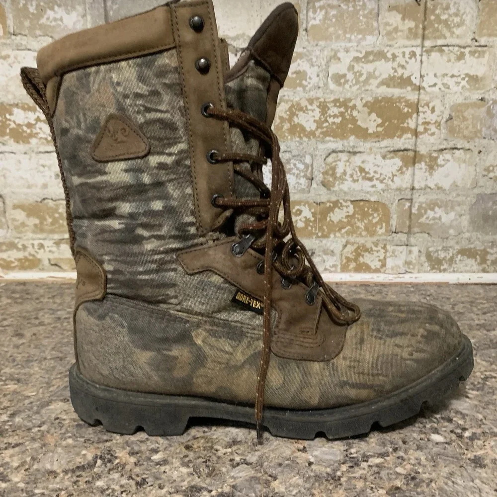 Rocky Gore Tex Camo Boots Sz 11.5 Mens Thinsulate Tall Bobcat Hi 1000 Gr 8927